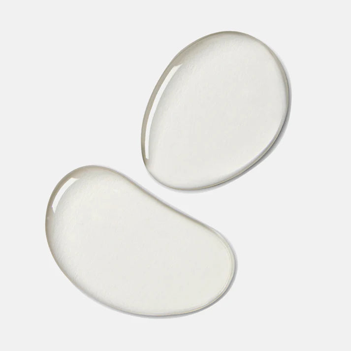 Two droplets of products on a white background