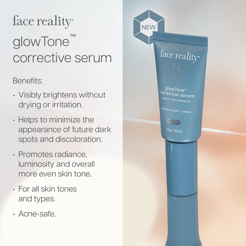 face reality glowTone corrective serum with product details
