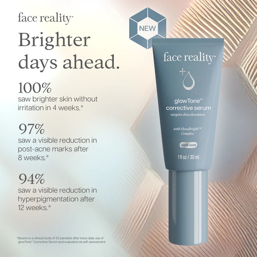 Tube of 'face reality' glowTone corrective serum